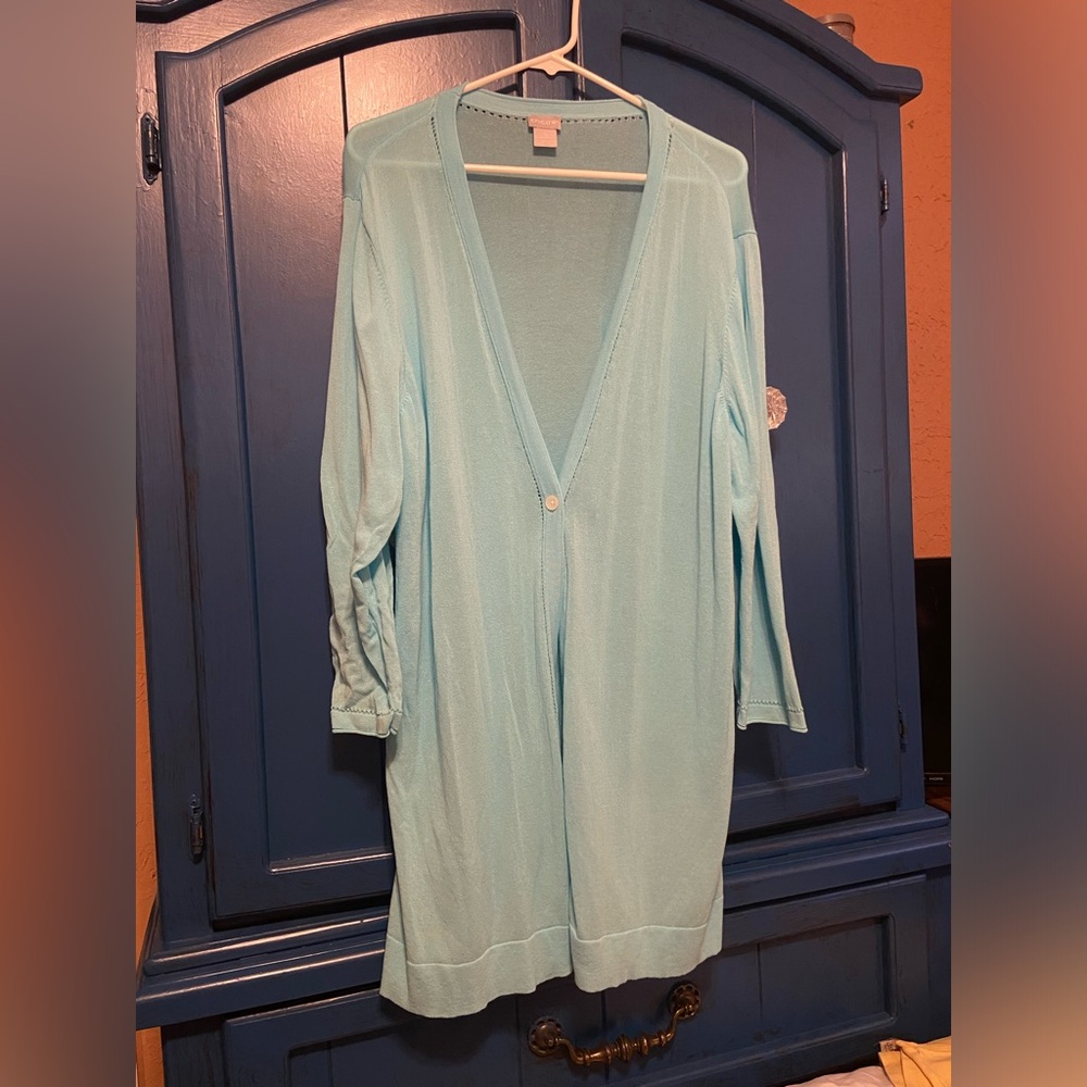 CHICOS blue cardigan XXXL